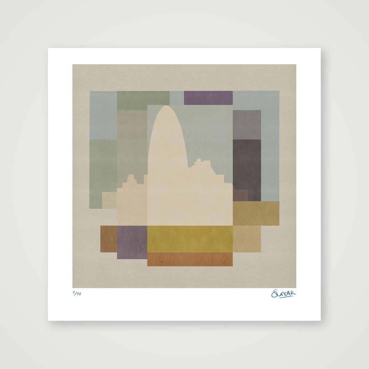 London Squares GHERKIN — 70×70cm, 28×28" Print only