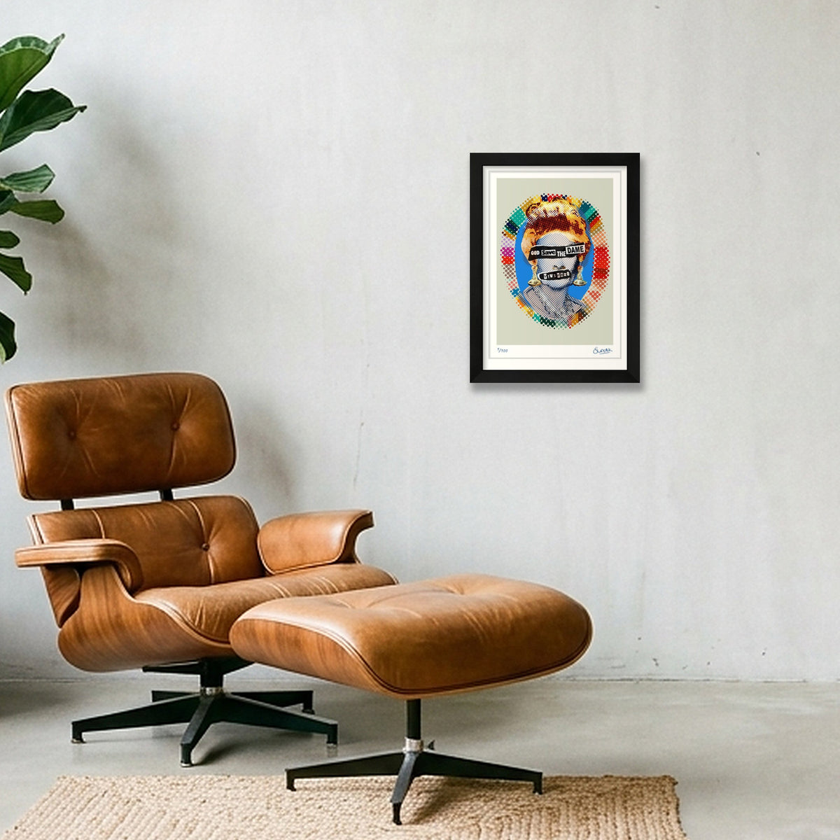 God Save The Dame White — A4 (21×30cm, 8×12") Black Frame