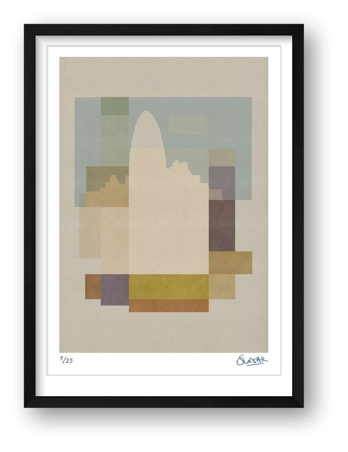 New London Squares GHERKIN — framed