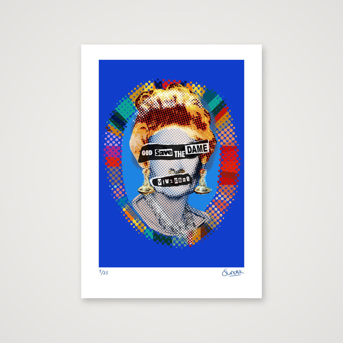 God Save The Dame Blue — 42×59cm, 17×23" Print only