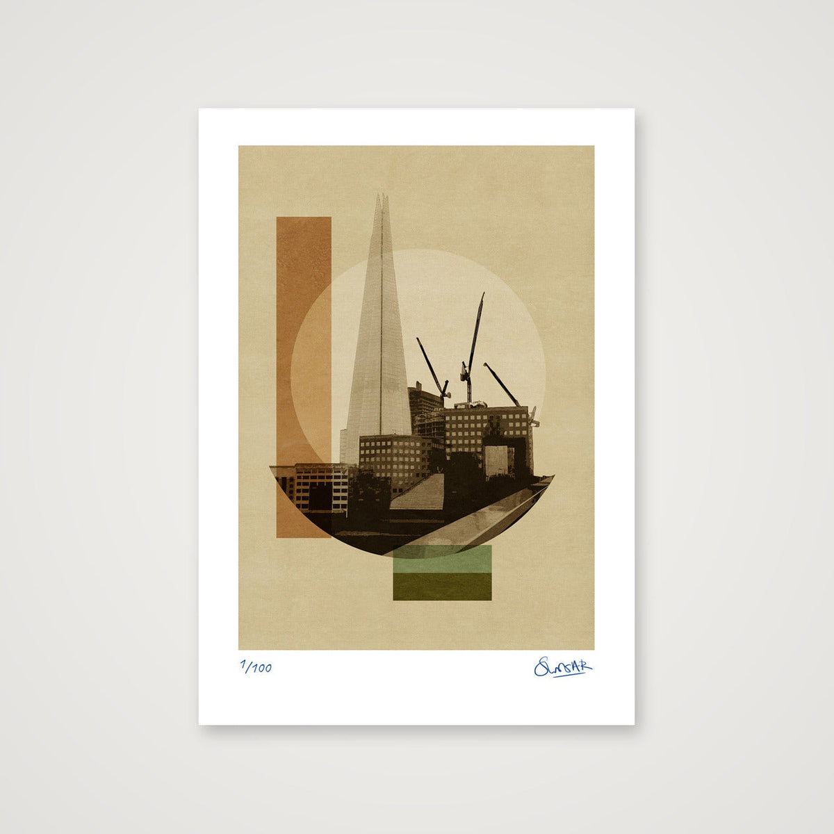 Deco London SHARD — A4 (21×30cm, 8×12") Print only