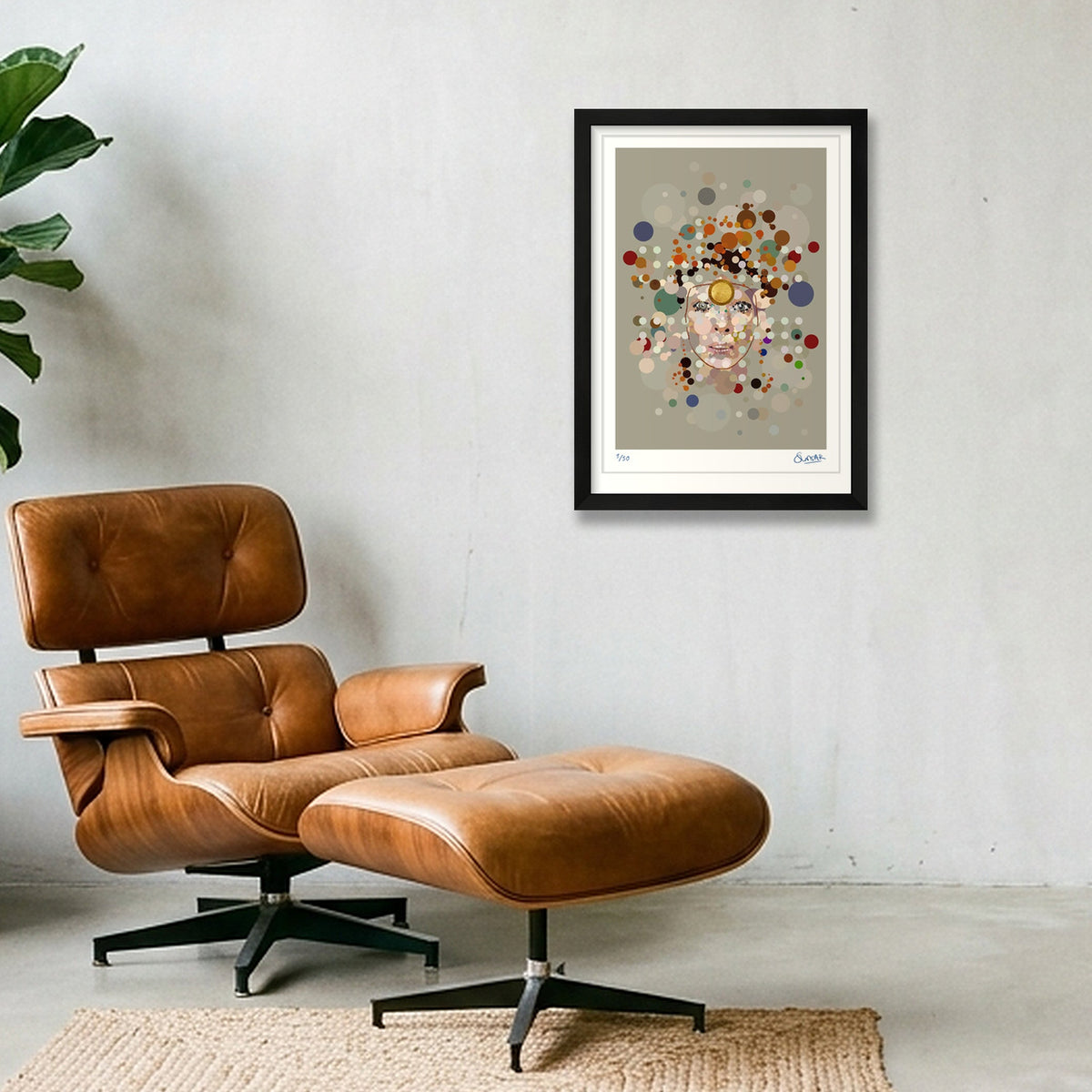 Space Oddotty — A3 (30×42cm, 12×17") Black Frame