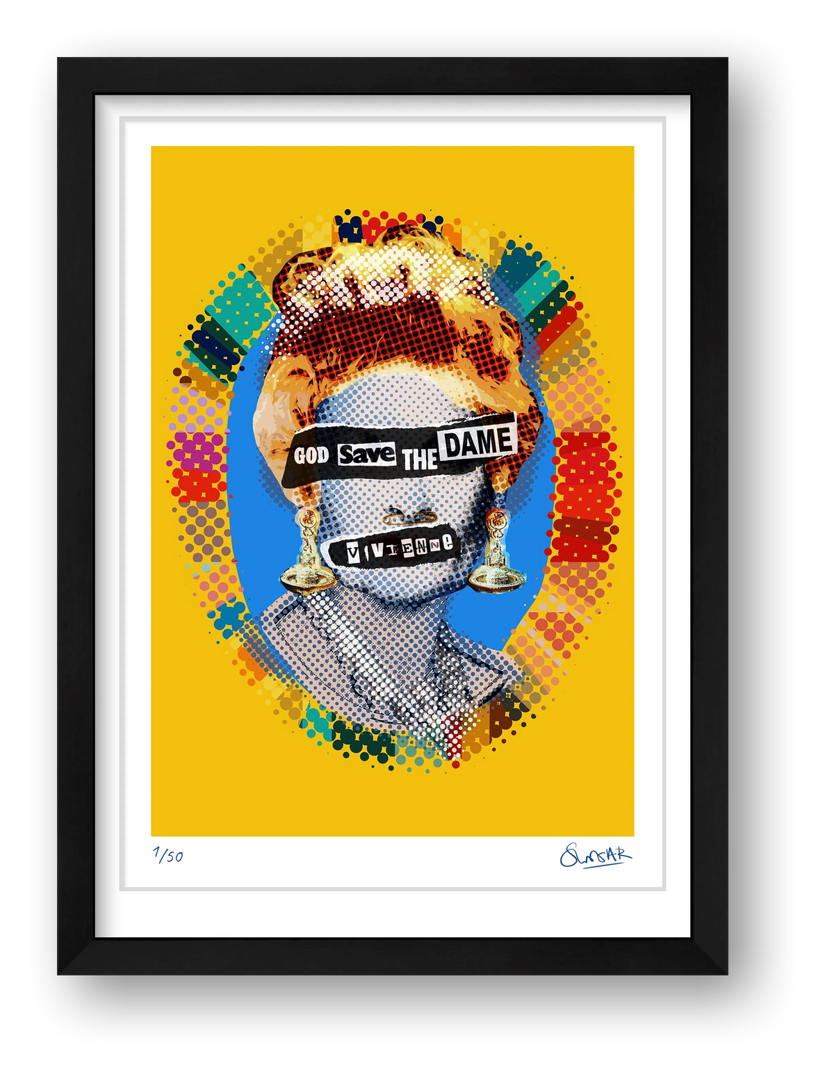 God Save The Dame Never Mind The Yellow — framed