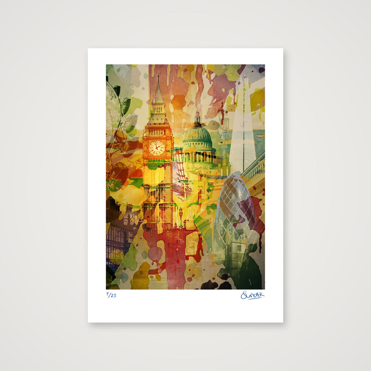 London SPLATTER — 42×59cm, 17×23" Print only