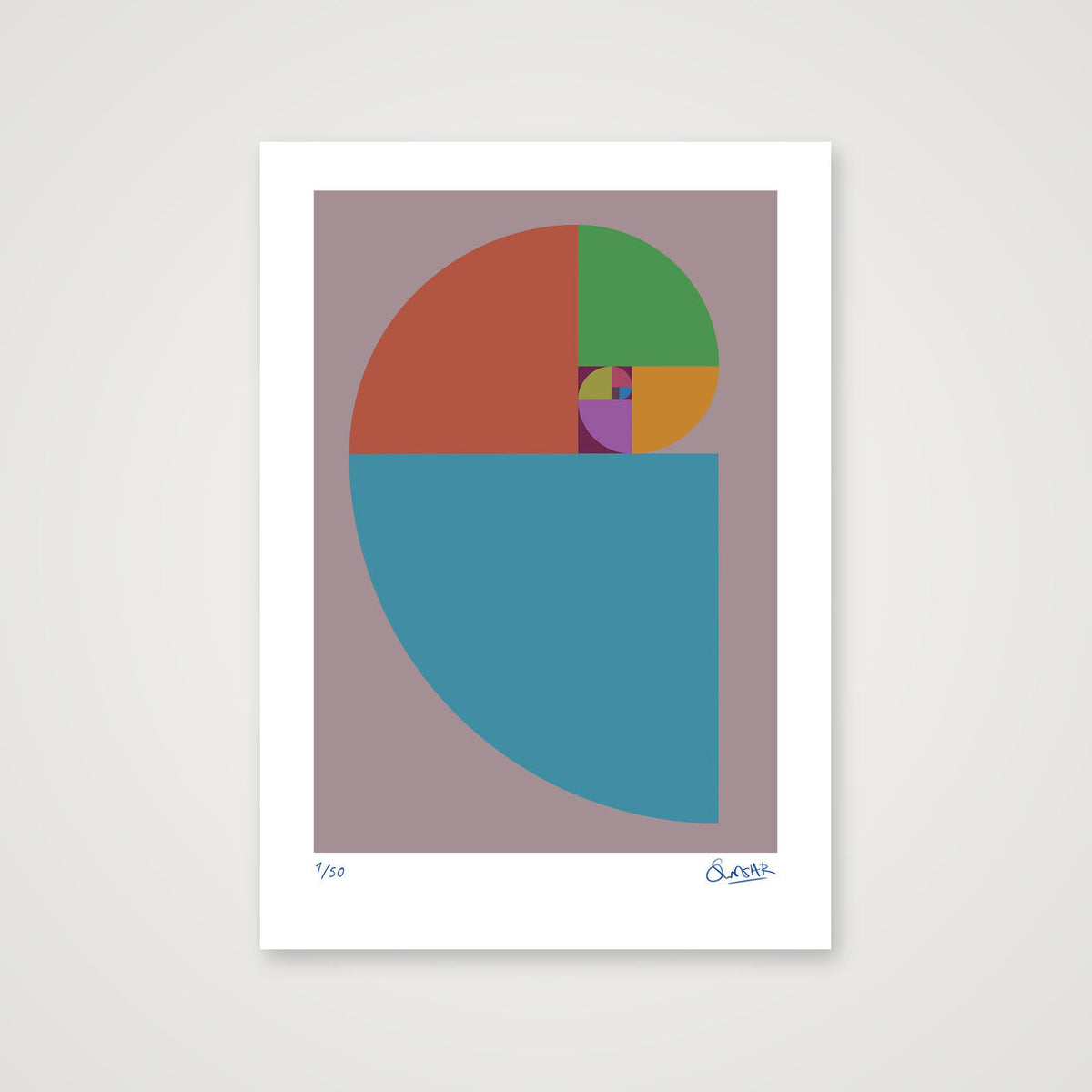 Fibonacci 120 — A3 (30×42cm, 12×17") Print only