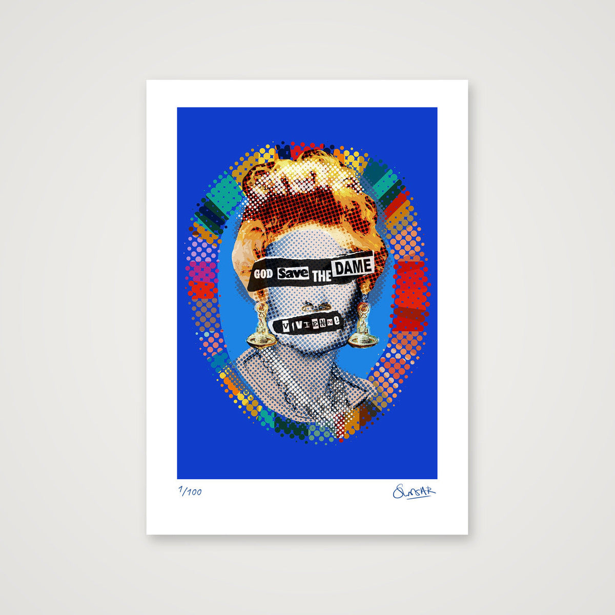 God Save The Dame Blue — A4 (21×30cm, 8×12") Print only