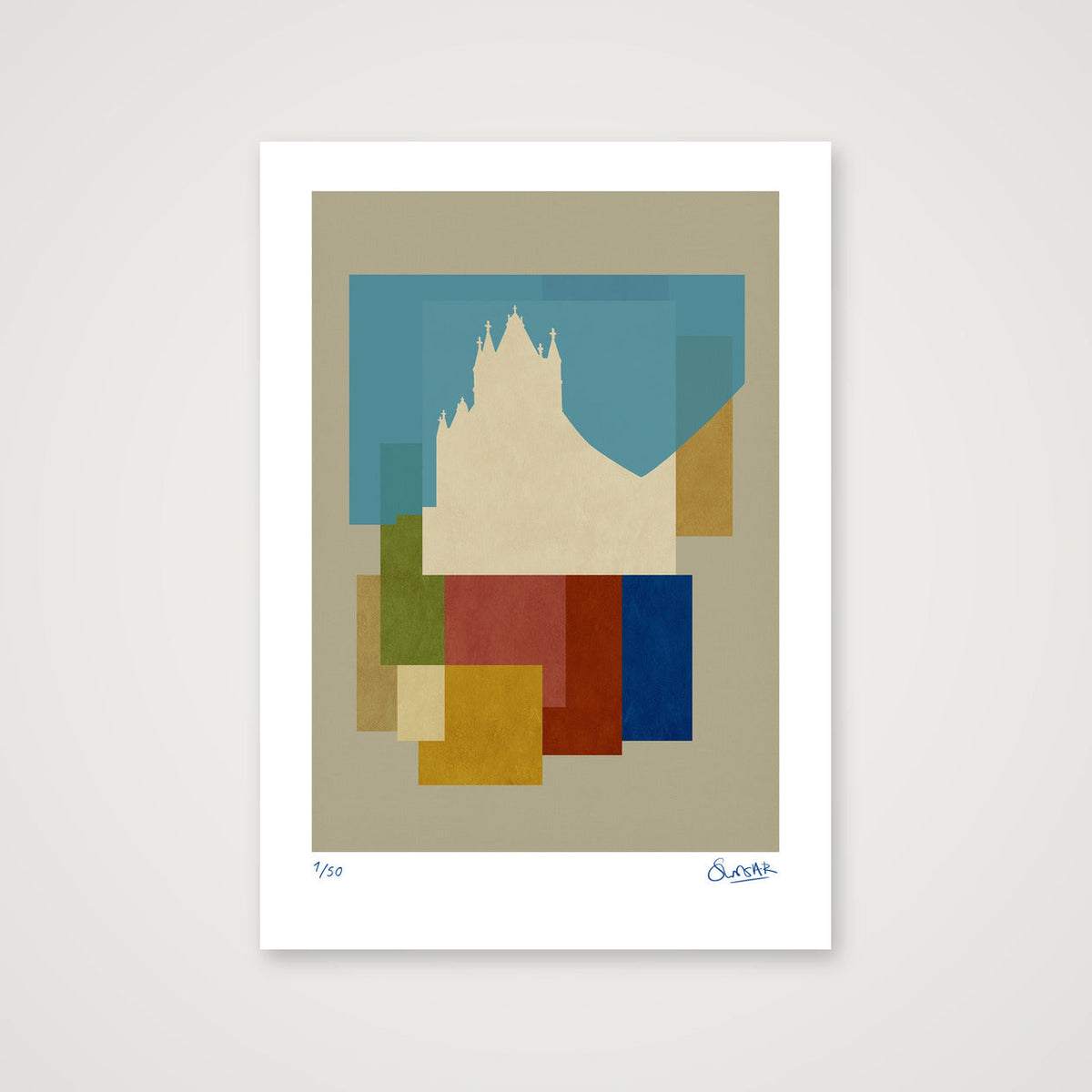 Neo Deco TOWER BRIDGE — A3 (30×42cm, 12×17") Print only