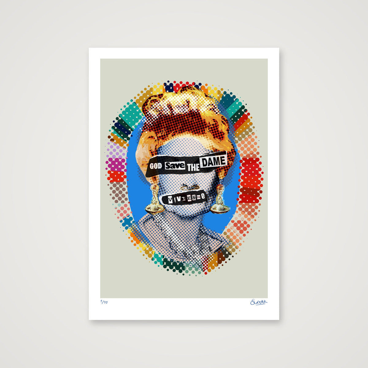 God Save The Dame White — 70×100cm, 28×39" Print only