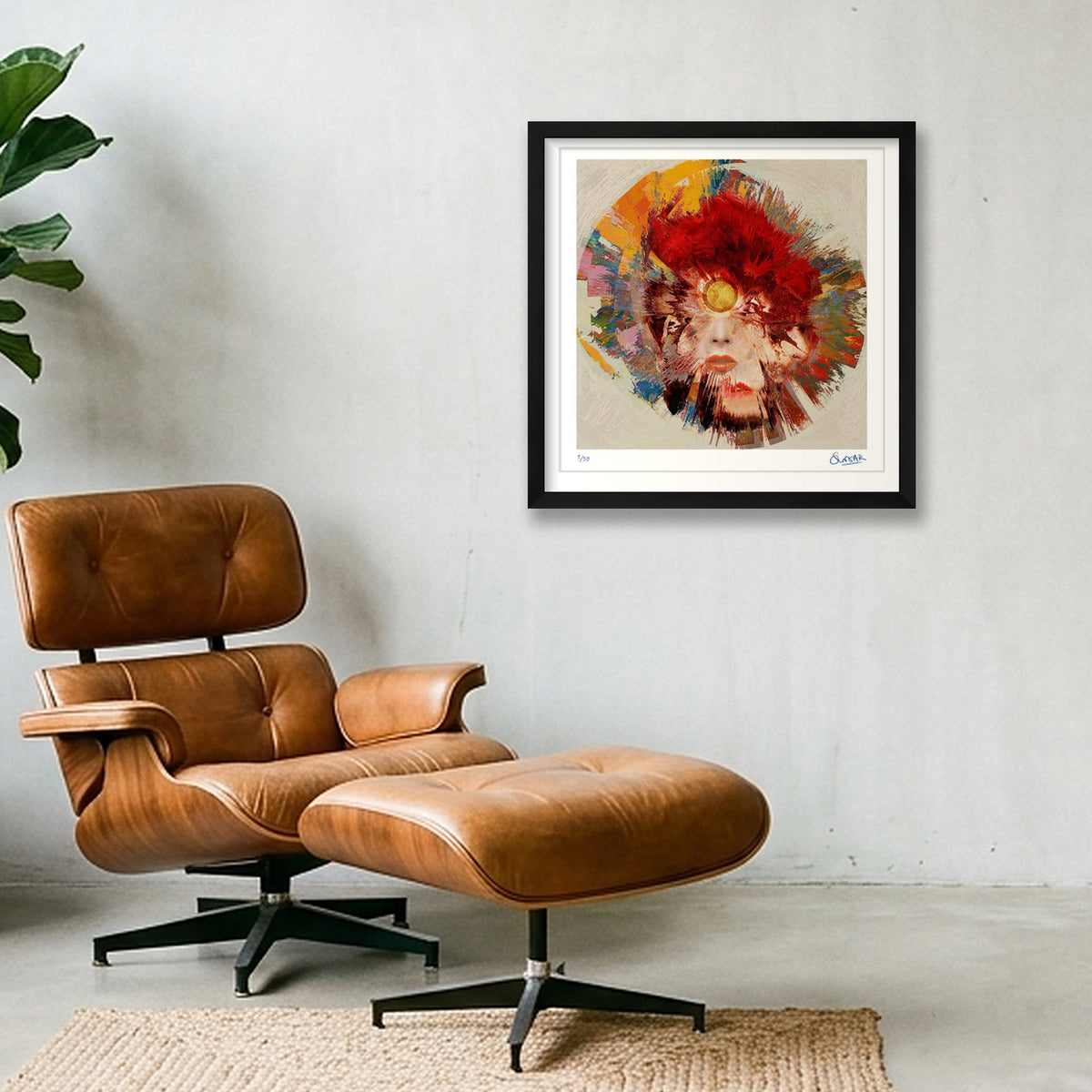 Ziggy Stardust — 40×40cm, 16×16" Black Frame
