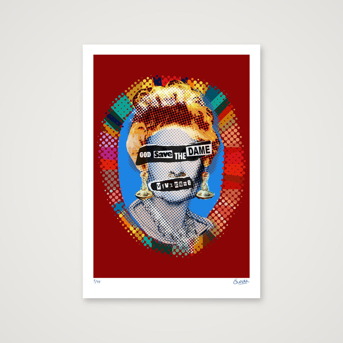 God Save The Dame Red — 70×100cm, 28×39" Print only
