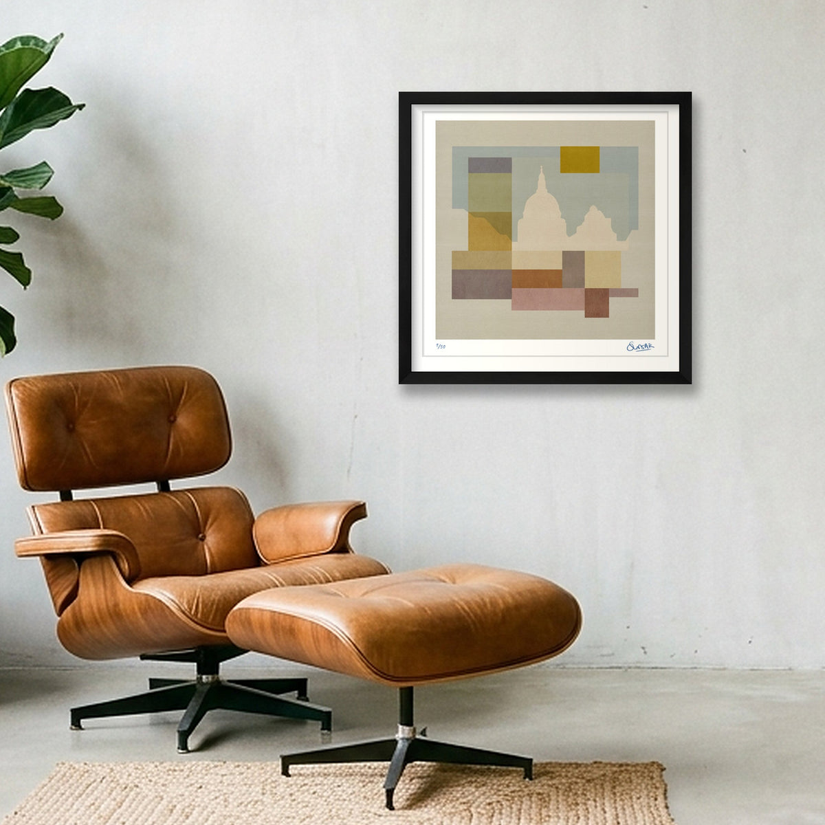 London Squares St PAUL'S — 40×40cm, 16×16" Black Frame