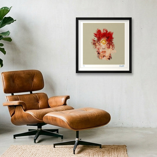 Prettiest Starman — 40×40cm, 16×16" Black Frame