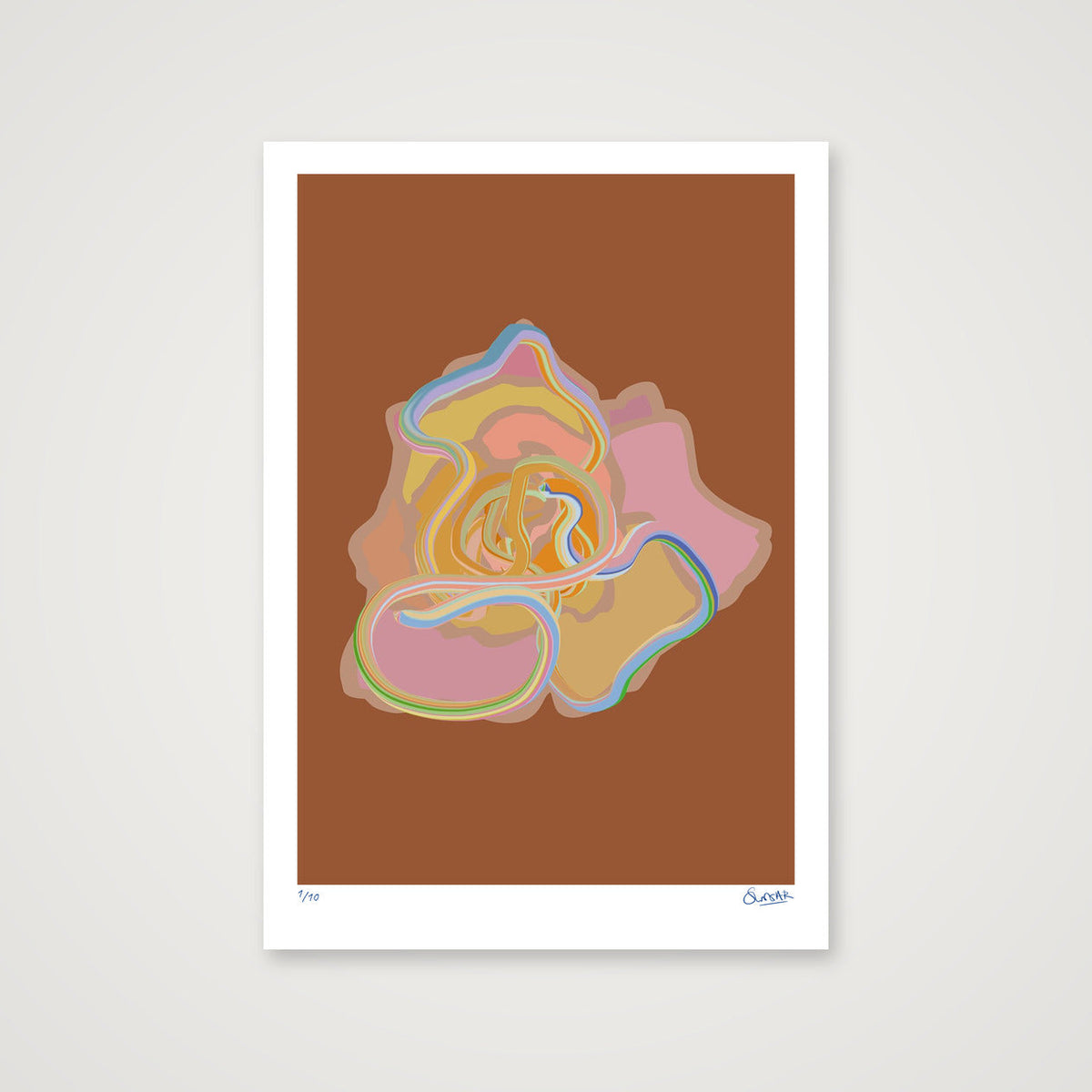 Tubular Rose RED — 70×100cm, 28×39" Print only