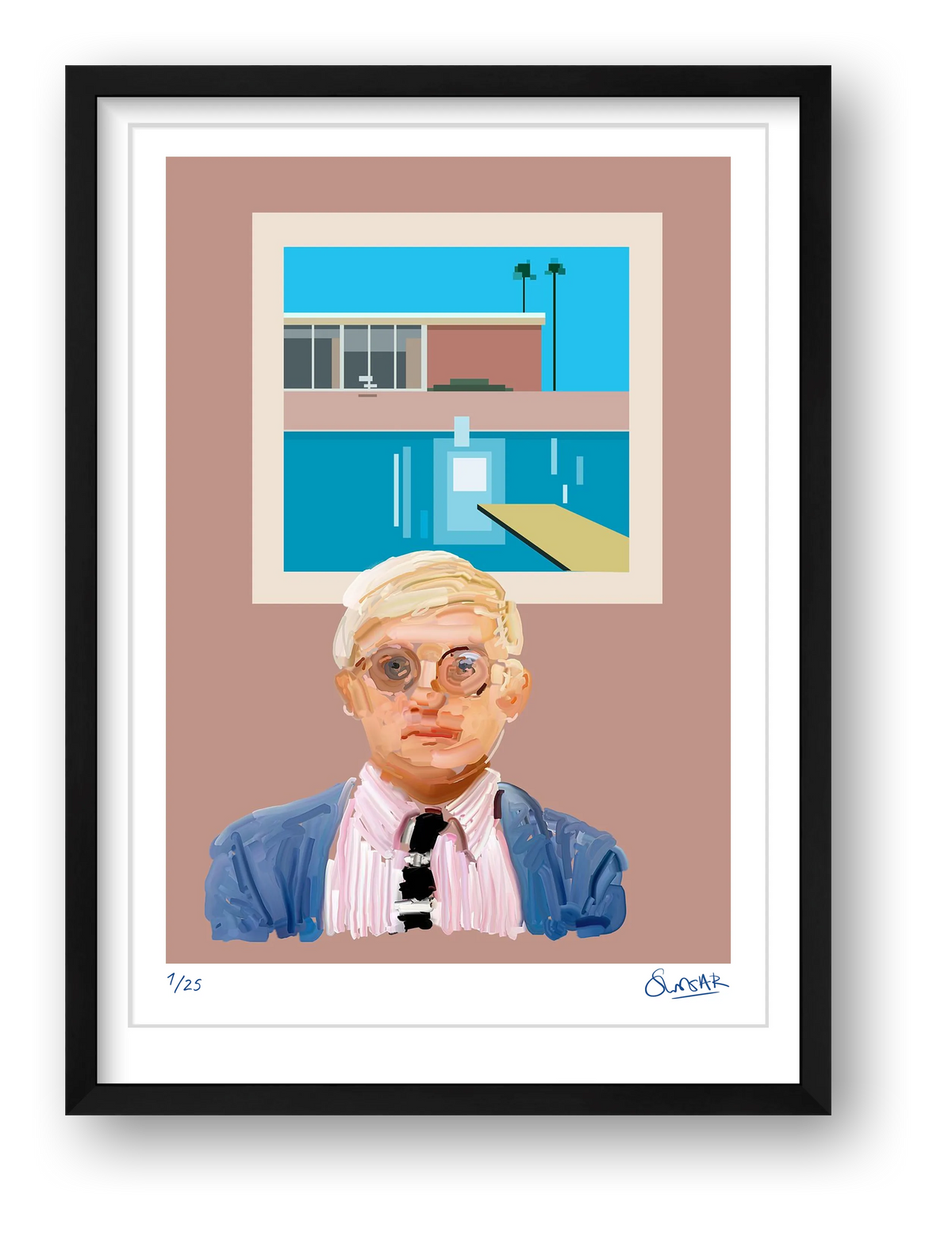 Some Bloke from Bradford on Pink — framed