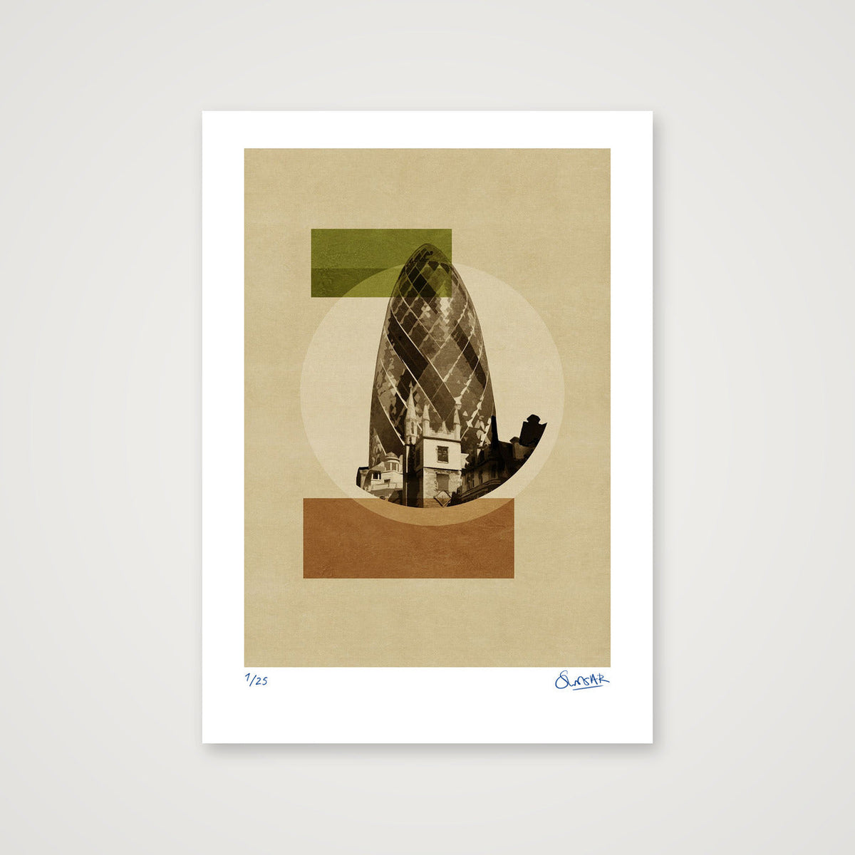 Deco London GHERKIN — 42×59cm, 17×23" Print only
