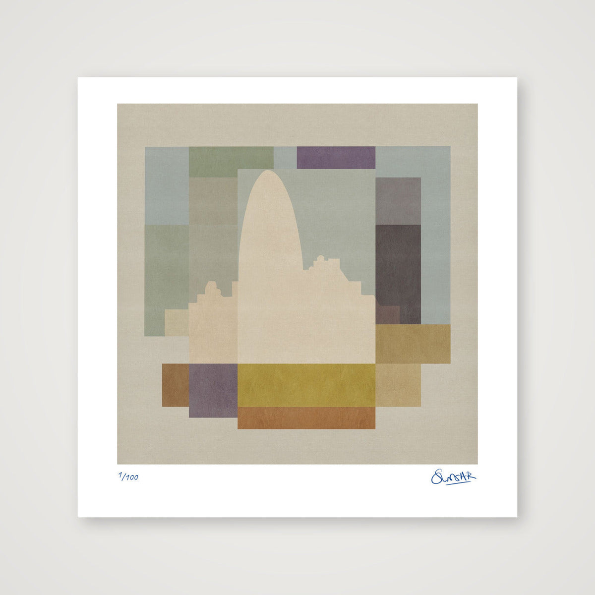 London Squares GHERKIN — 30×30cm, 12×12" Print only