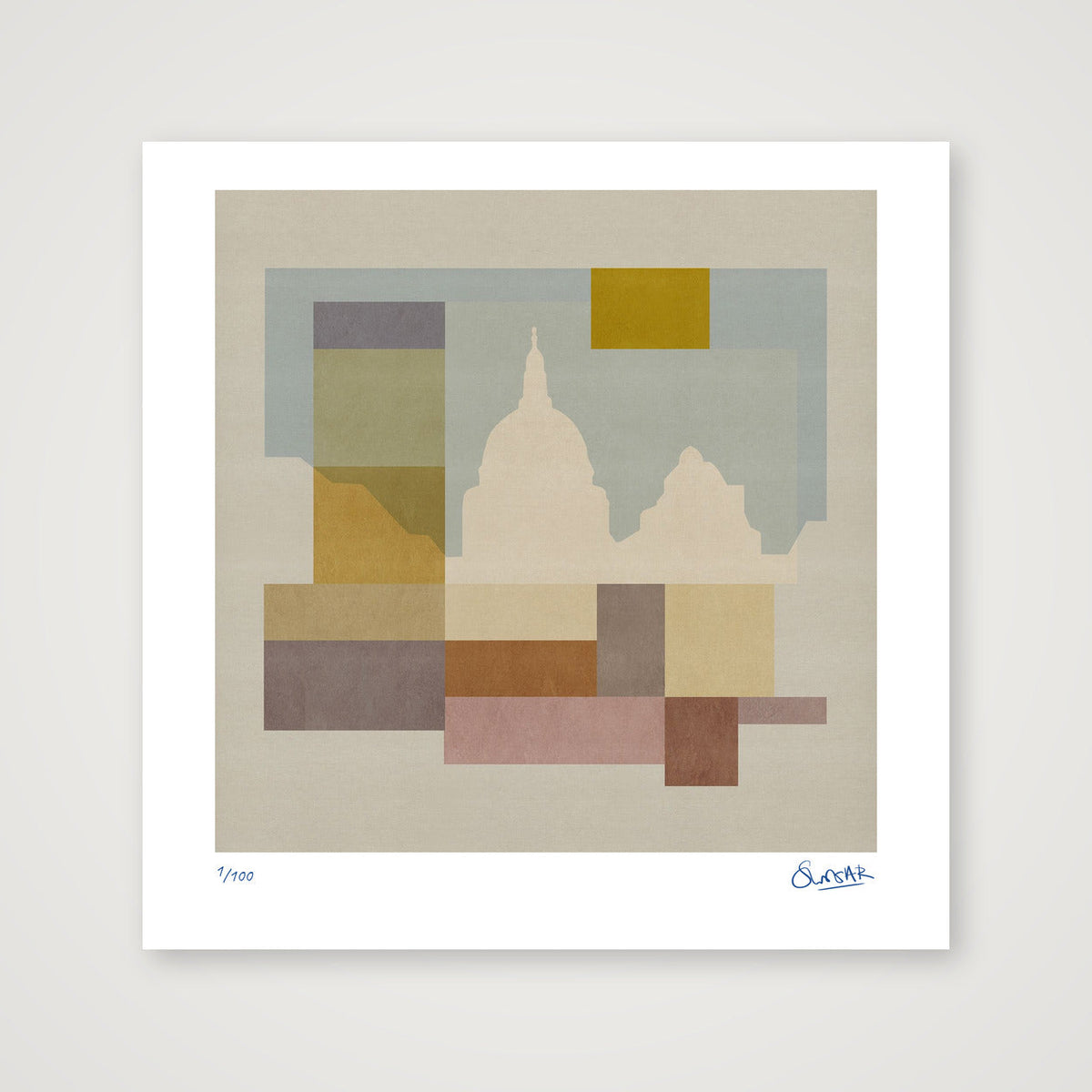 London Squares St PAUL'S — 30×30cm, 12×12" Print only