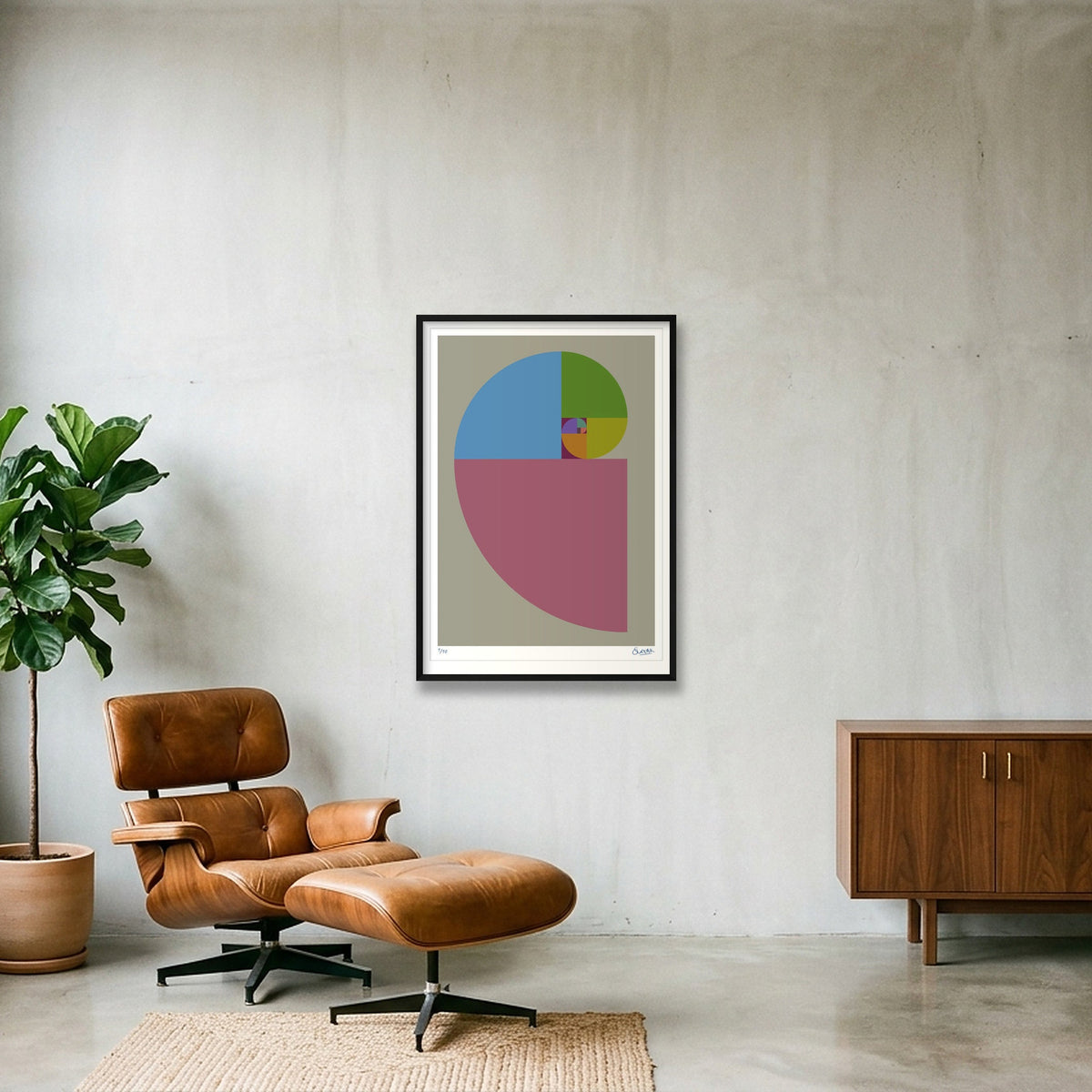 Fibonacci 240 — 70×100cm, 28×39" Black Frame