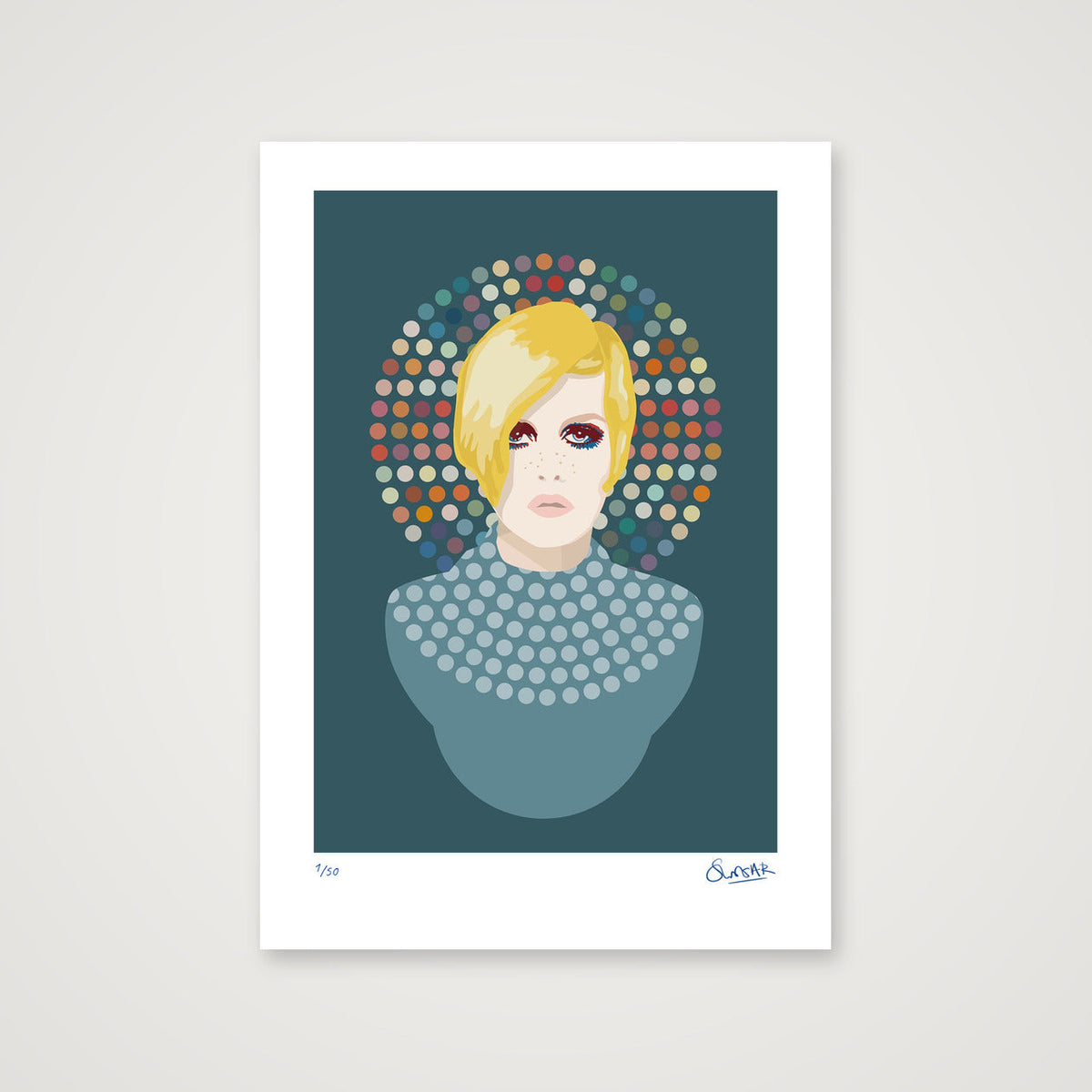 Wonderkid Dotty Union Blue — A3 (30×42cm, 12×17") Print only