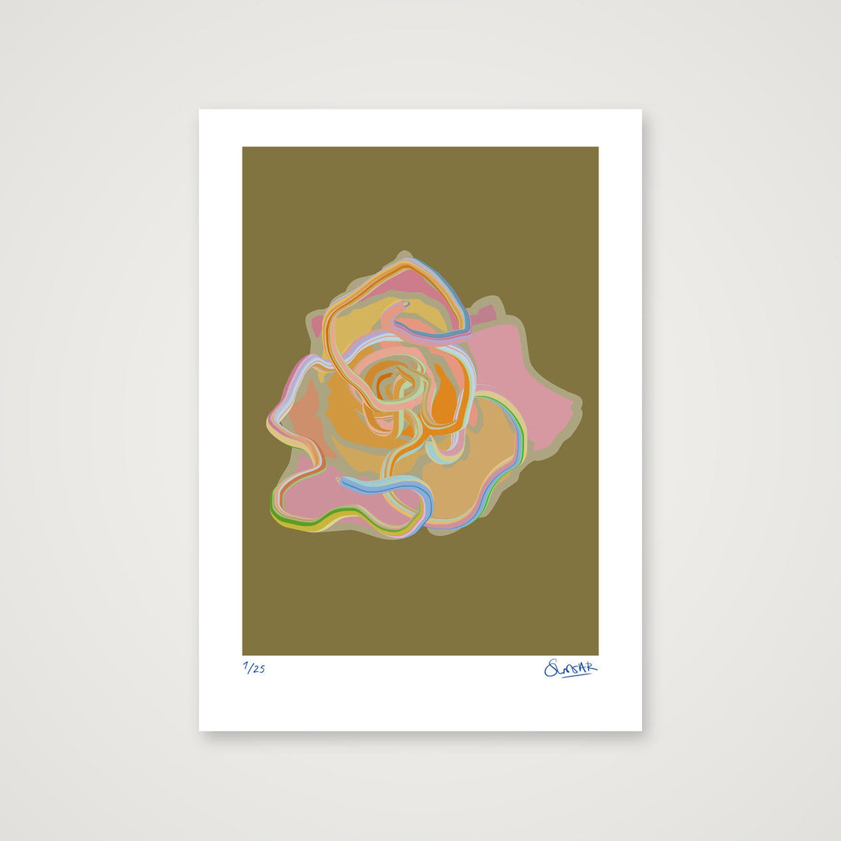 Tubular Rose GOLD — 42×59cm, 17×23" Print only
