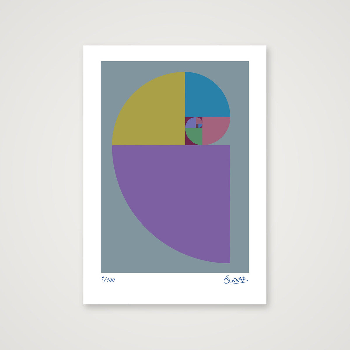 Fibonacci 360 — A4 (21×30cm, 8×12") Print only