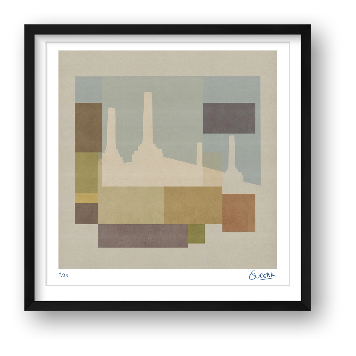 London Squares BATTERSEA — framed