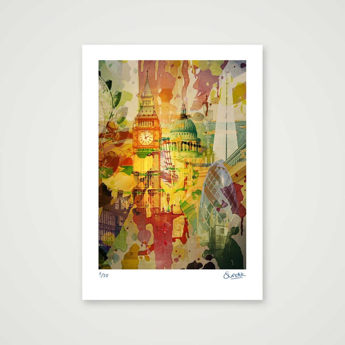 London SPLATTER — A3 (30×42cm, 12×17") Print only