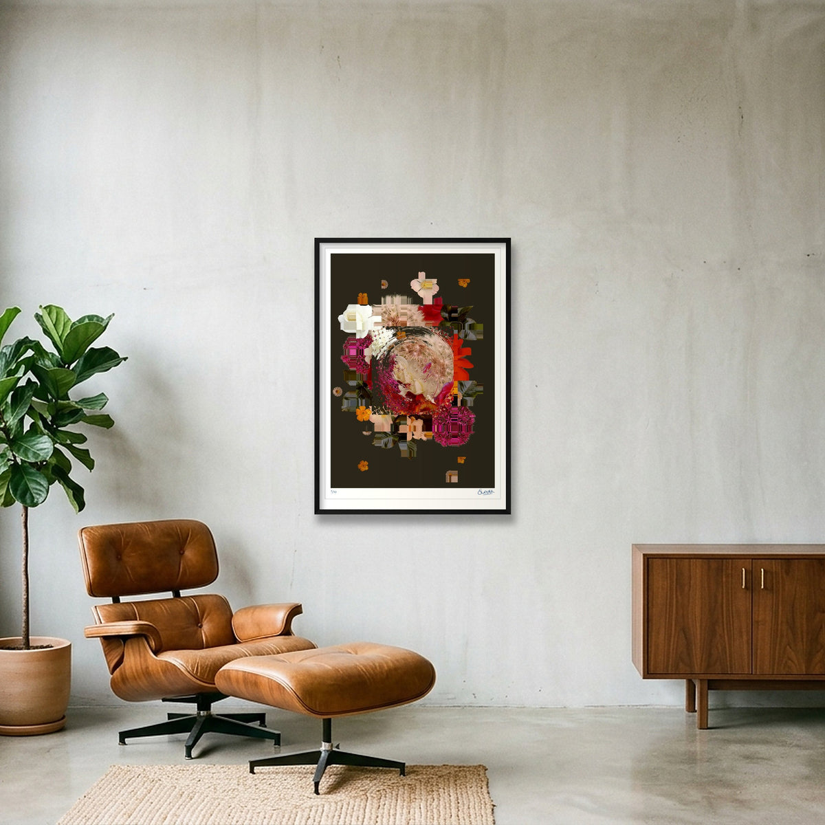 Arrangement 001 — 70×100cm, 28×39" Black Frame