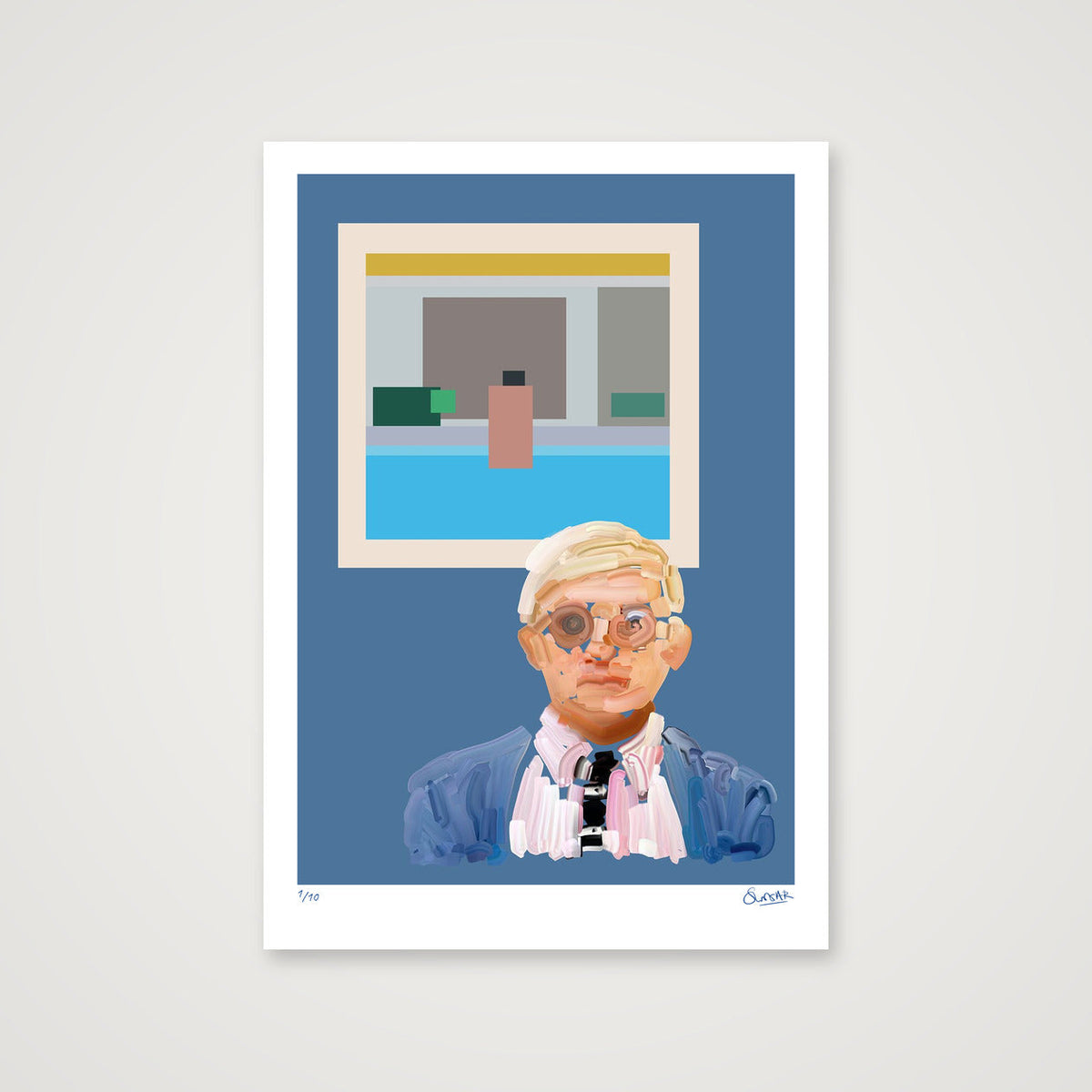 Some Bloke from Bradford on Blue — 70×100cm, 28×39" Print only
