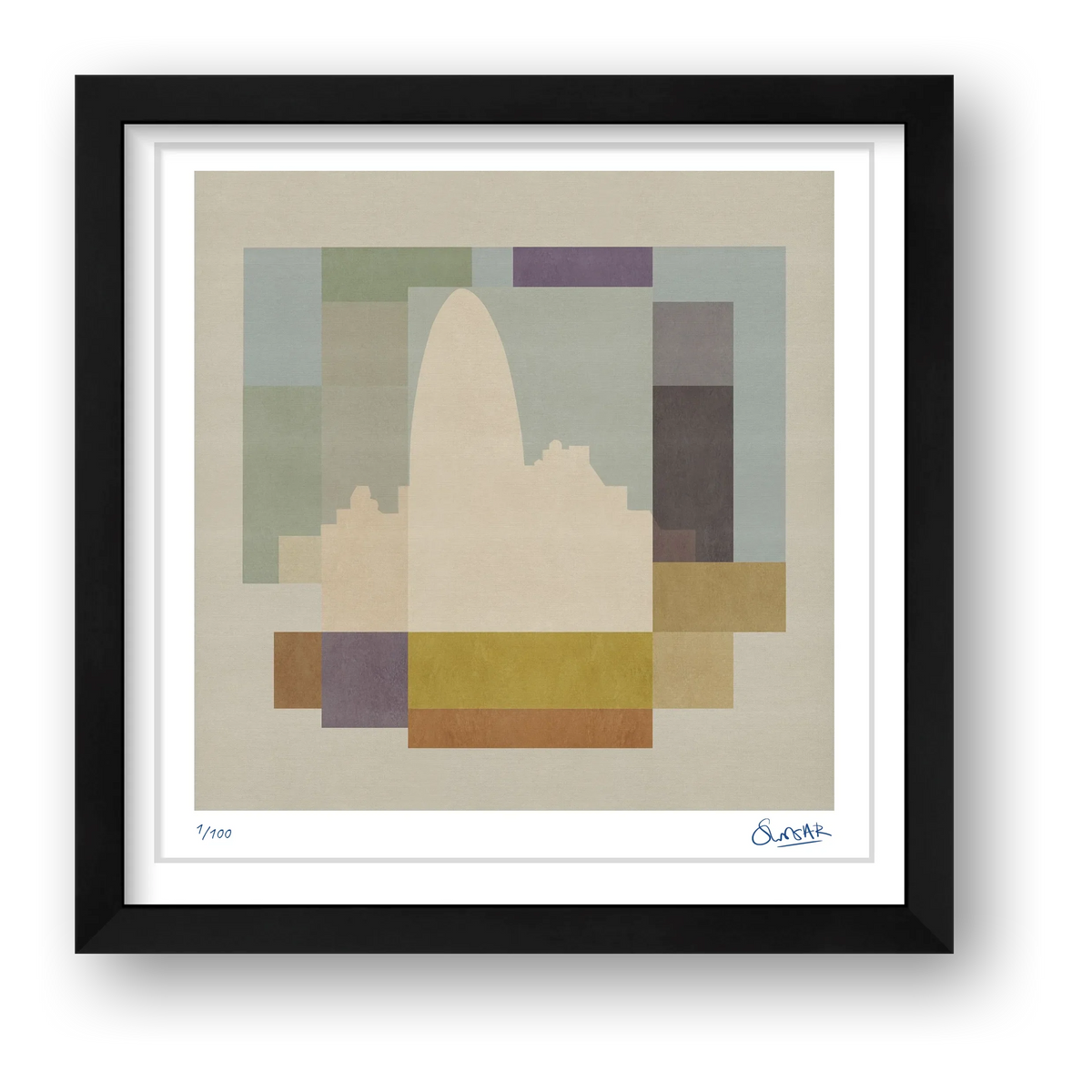 London Squares GHERKIN — framed