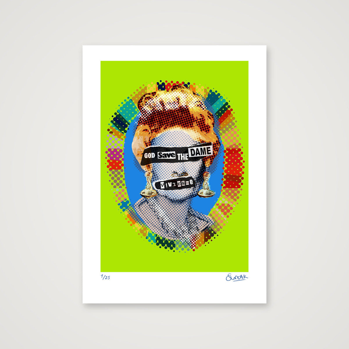God Save The Dame Acid Lime — 42×59cm, 17×23" Print only