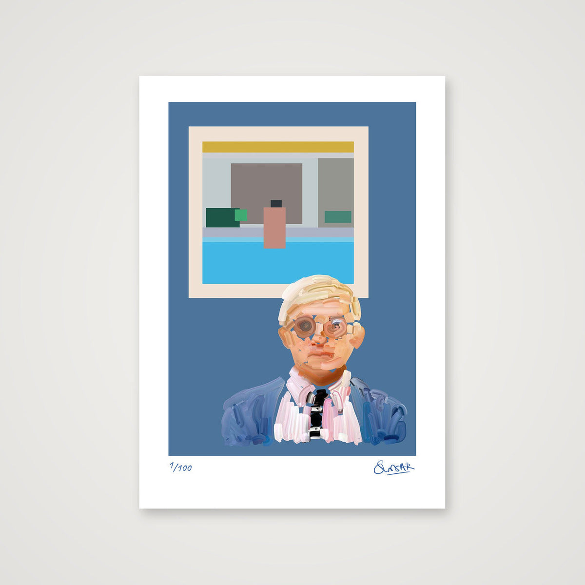 Some Bloke from Bradford on Blue — A4 (21×30cm, 8×12") Print only