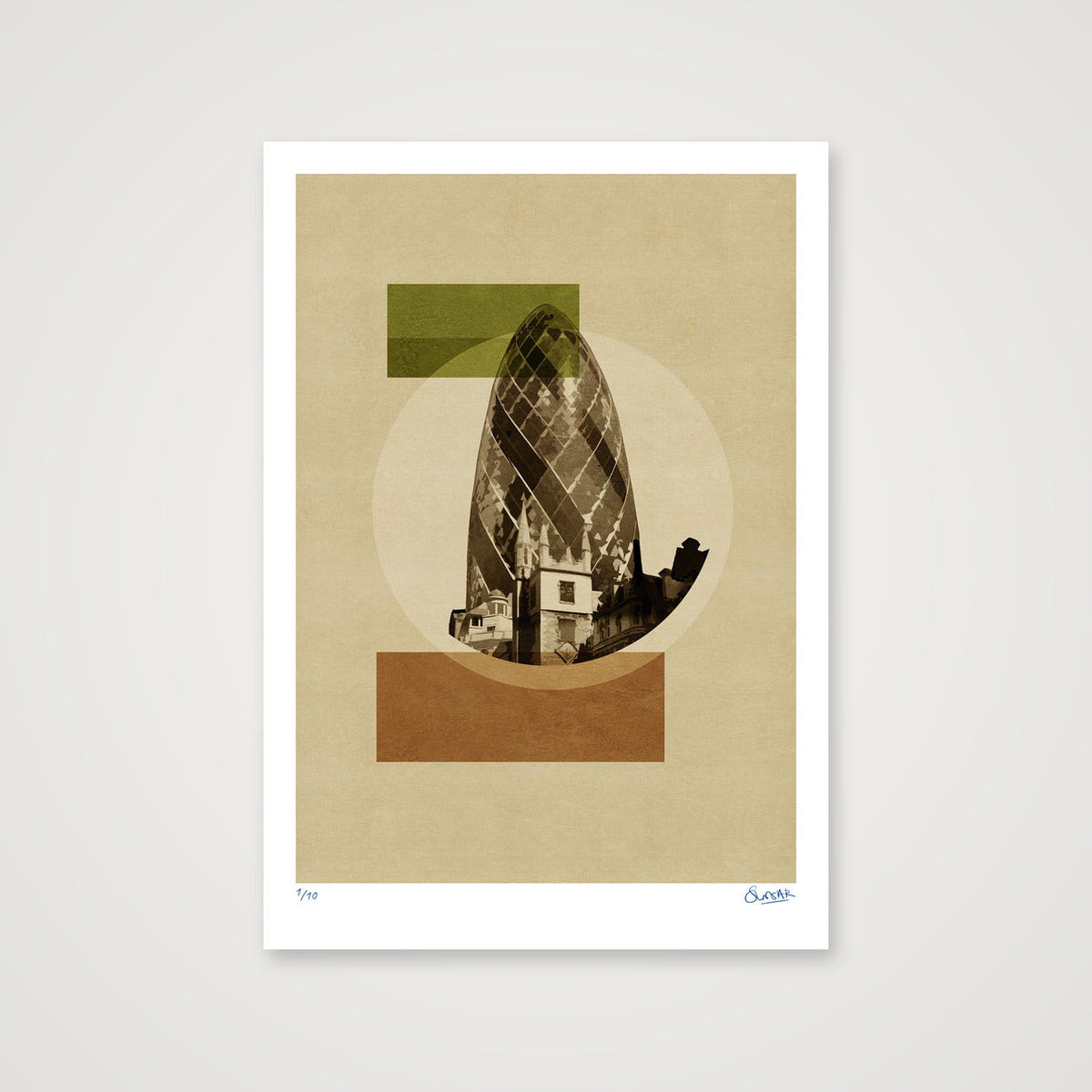 Deco London GHERKIN — 70×100cm, 28×39" Print only