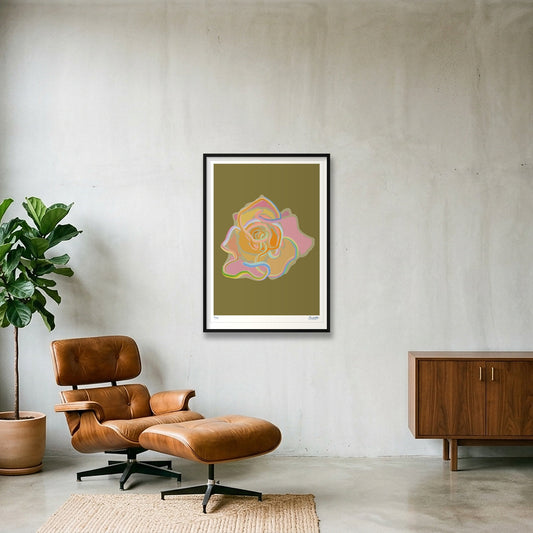 Tubular Rose GOLD — 70×100cm, 28×39" Black Frame