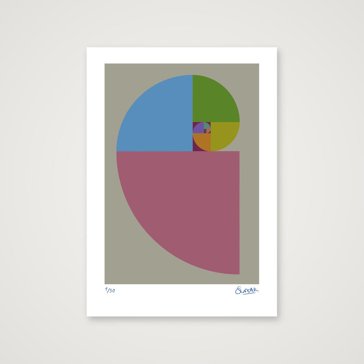 Fibonacci 240 — A3 (30×42cm, 12×17") Print only