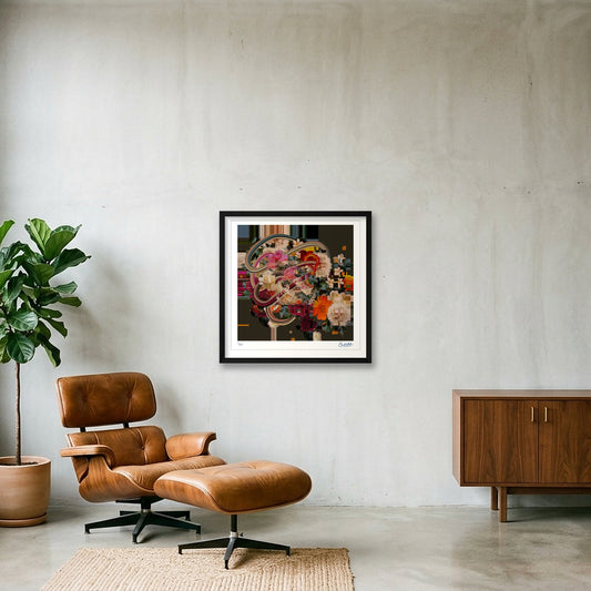Flower Fragments SQ010 — 50×50cm, 20×20" Black Frame