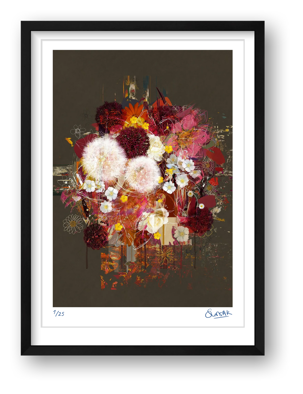 Les Fleurs — framed