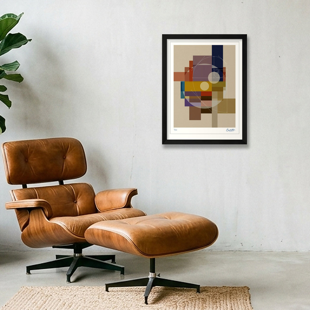 GeoDeco FOUR — 30×40cm, 12×16" Black Frame