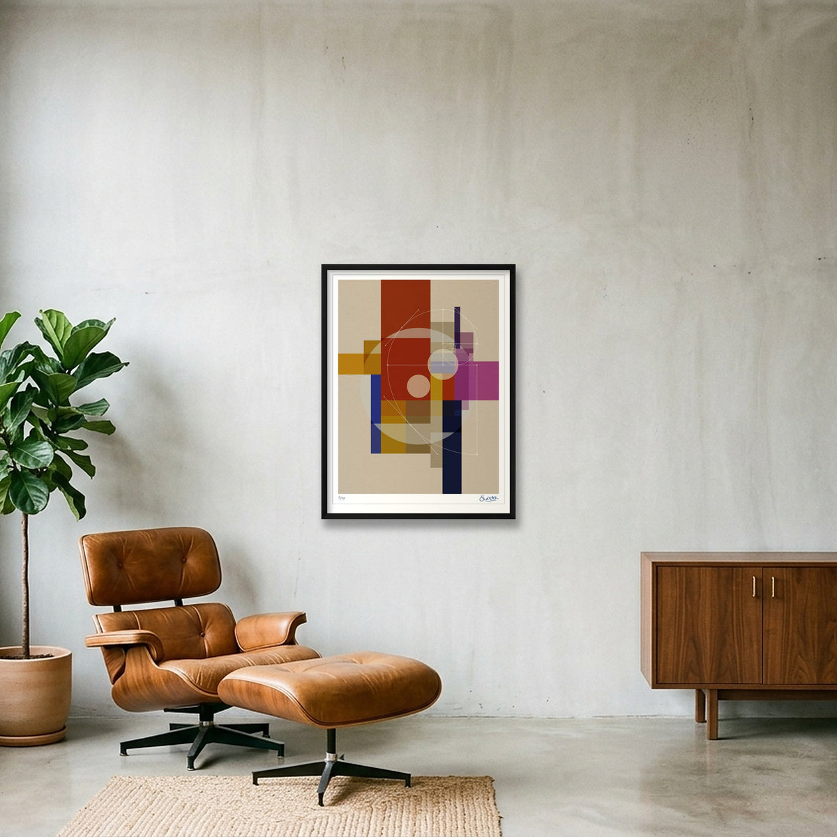 GeoDeco ONE — 60×80cm, 24×31" Black Frame