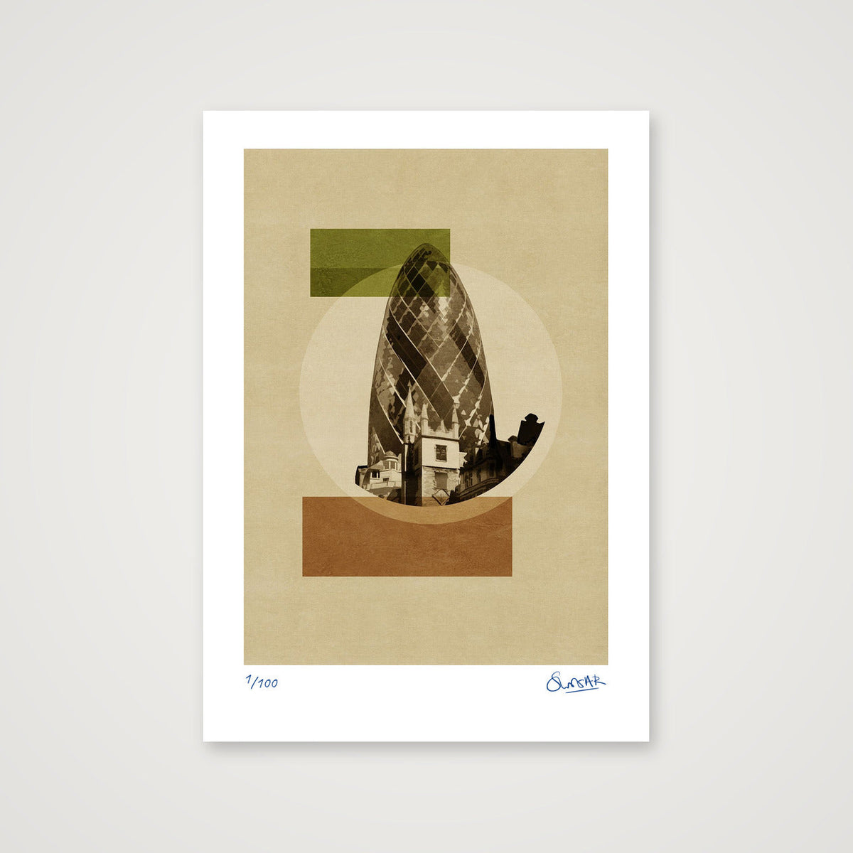 Deco London GHERKIN — A4 (21×30cm, 8×12") Print only