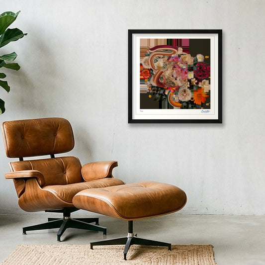 Flower Fragments SQ101 — 40×40cm, 16×16" Black Frame