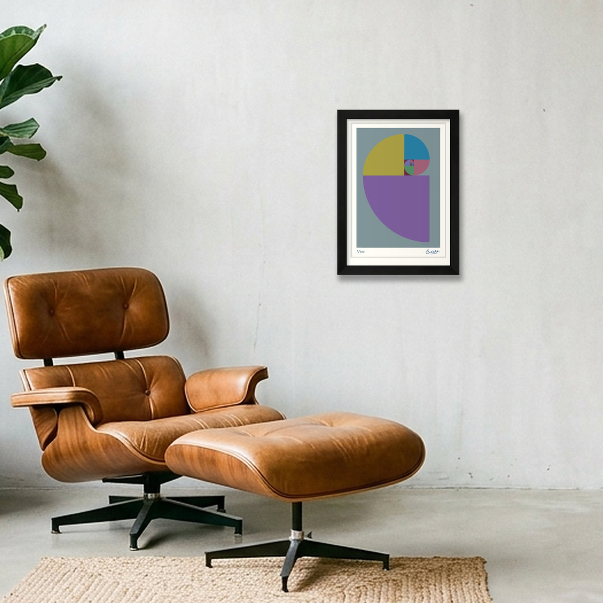 Fibonacci 360 — A4 (21×30cm, 8×12") Black Frame