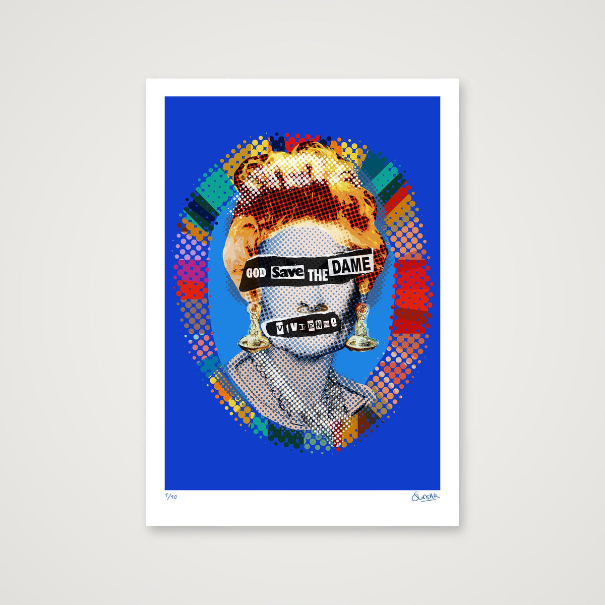 God Save The Dame Blue — 70×100cm, 28×39" Print only