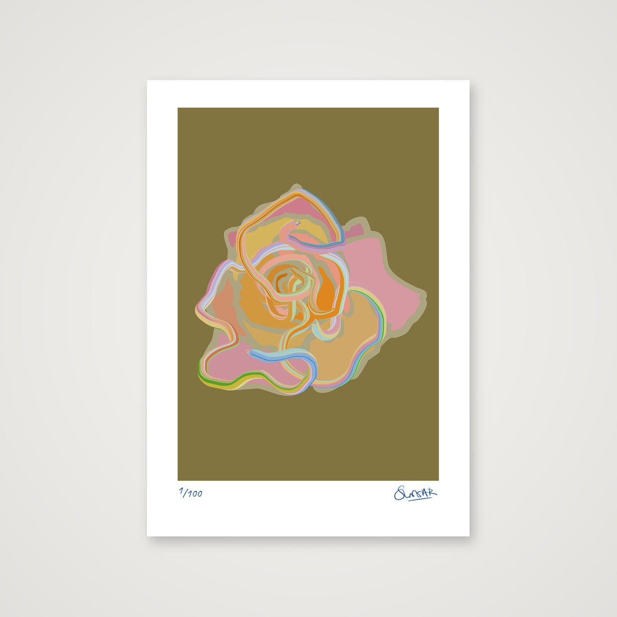 Tubular Rose GOLD — A4 (21×30cm, 8×12") Print only