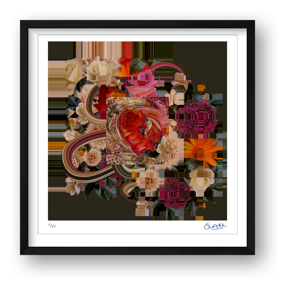 Flower Fragments SQ110 — framed