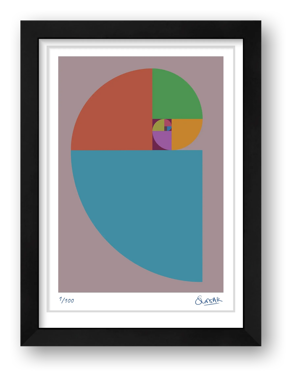 Fibonacci 120 — framed