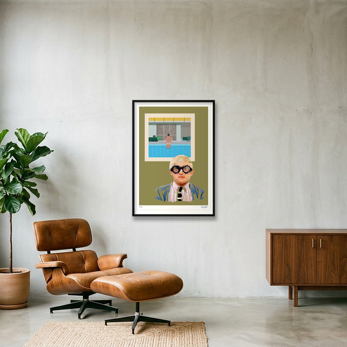 Some Bloke from Bradford on Green — 70×100cm, 28×39" Black Frame