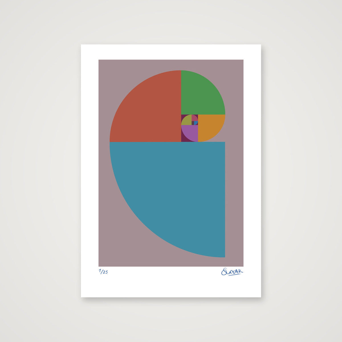 Fibonacci 120 — 42×59cm, 17×23" Print only