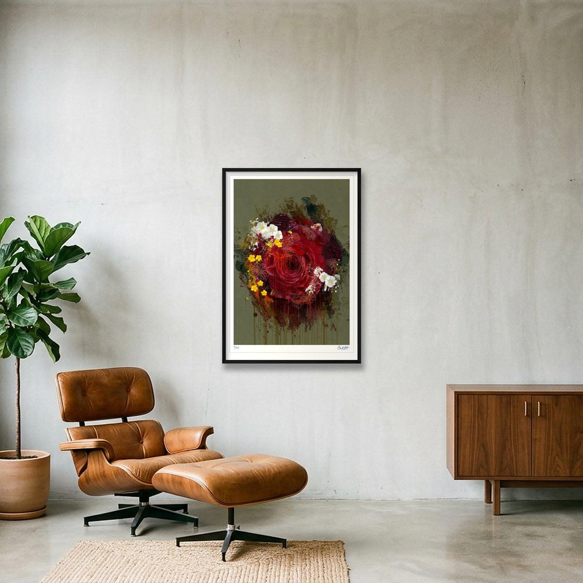 New Rose — 70×100cm, 28×39" Black Frame