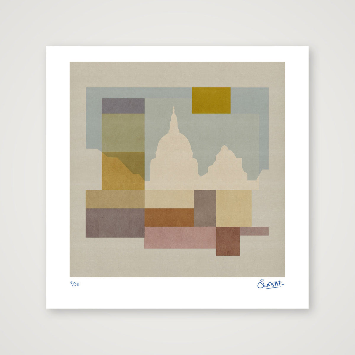London Squares St PAUL'S — 40×40cm, 16×16" Print only